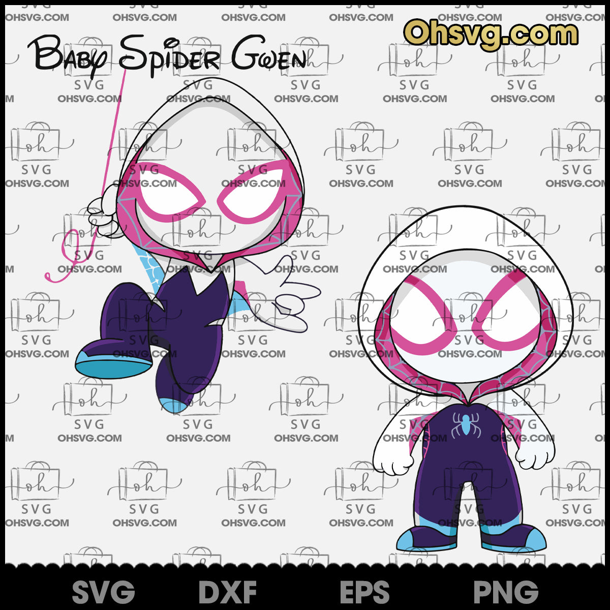 SVG Baby Spider, Gwen SVG, Spidey Girl Superhero SVG, Spiderwomen SVG, White Spiderman SVG
