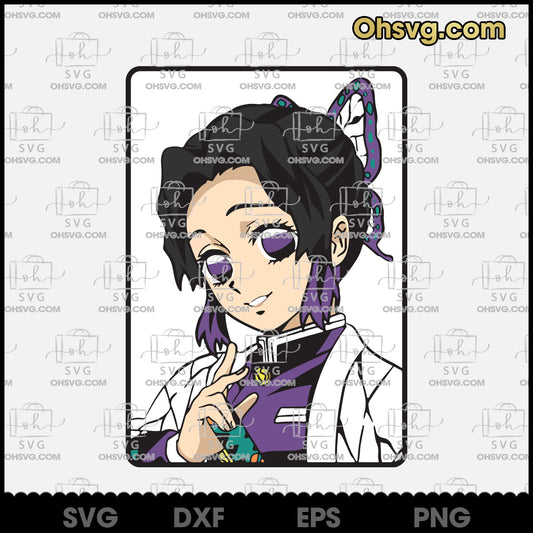 Anime Character SVG, Kochou Shinobu SVG, Kimetsu No Yaiba Anime Character SVG