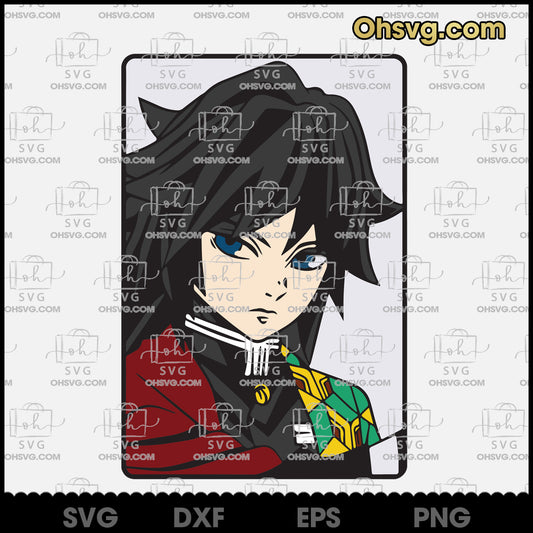 Anime Character SVG, Tomioka Giyuu SVG, Kimetsu No Yaiba Anime Character SVG