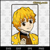 Anime Character SVG, Agatsuma Zenitsu SVG, Kimetsu No Yaiba Anime Character SVG