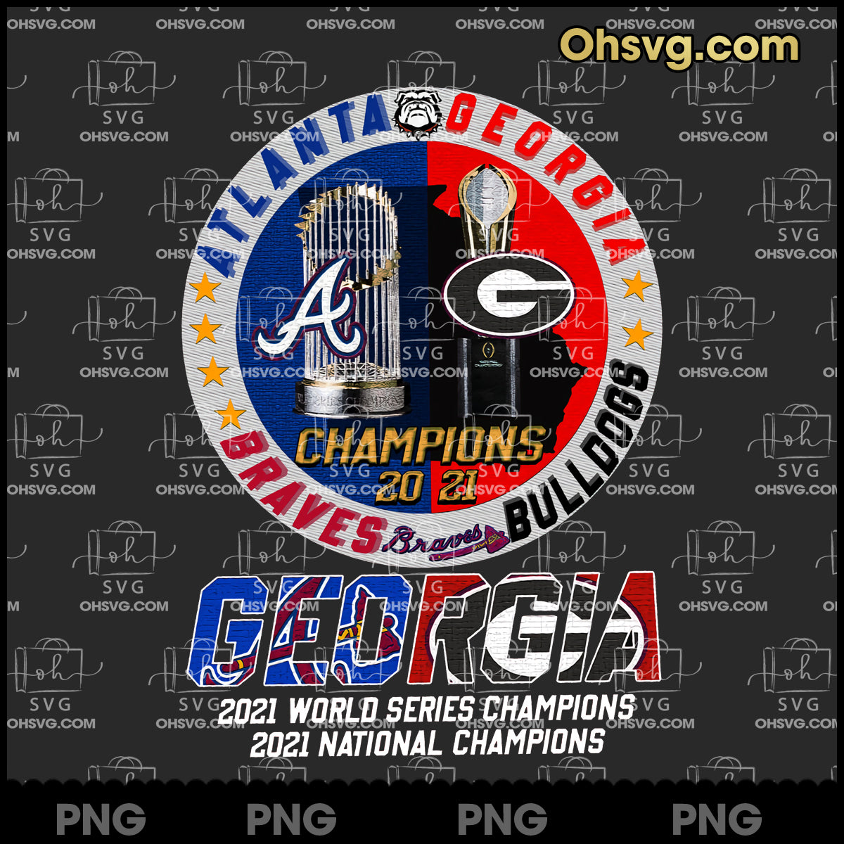 Atlanta Georgia Braves Bulldogs PNG 2021 World Series Champions 2021 N -  ohsvg