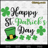Happy St. Patrick&#39;s Day Cut File SVG, Shamrock SVG, Vector Clipart