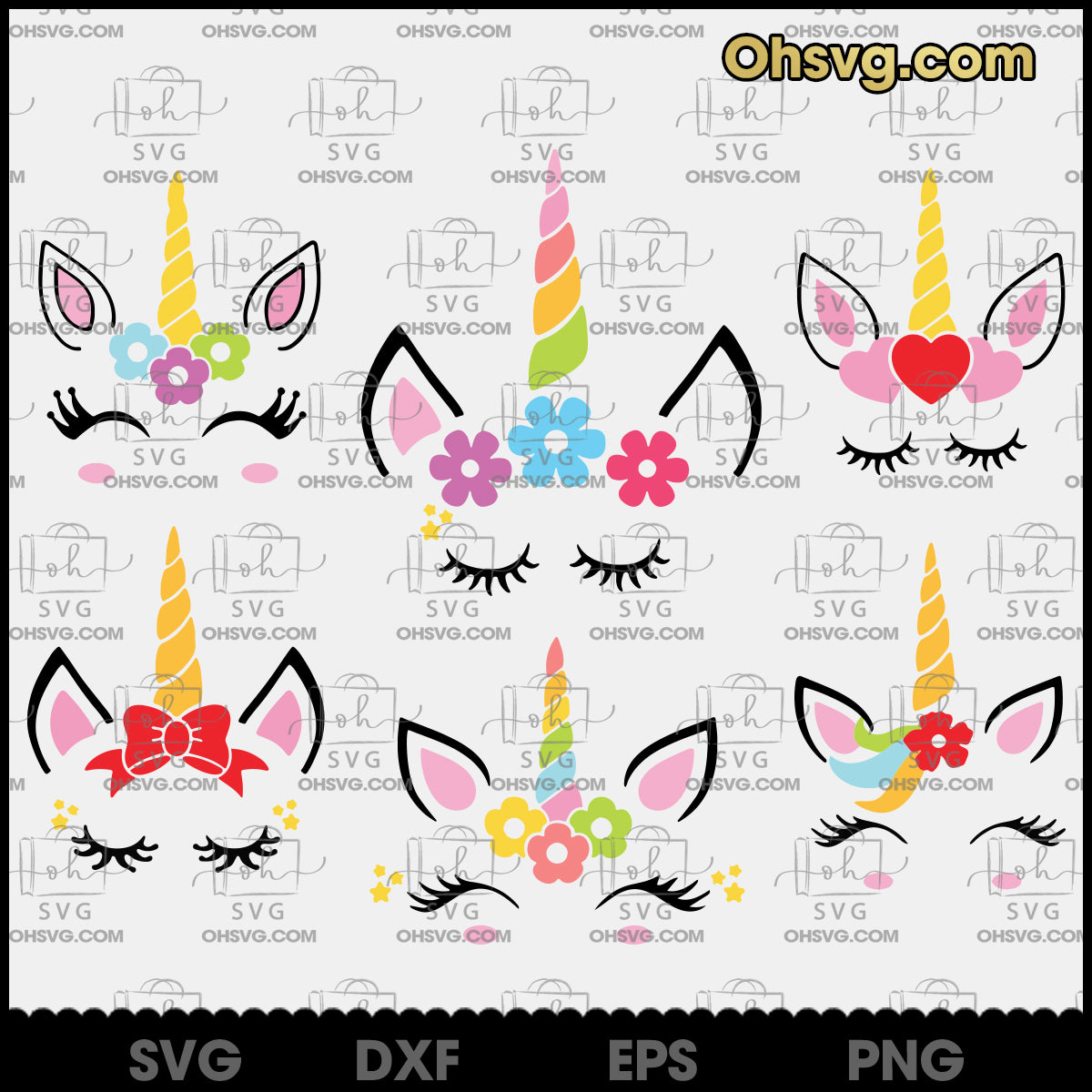 Unicorn Head Cartoon SVG, Unicorn Face SVG, Unicorn Head SVG