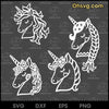 Unicorn SVG, Unicorn Head SVG, Unicorn Horn SVG, Outline Unicorn Digital File SVG