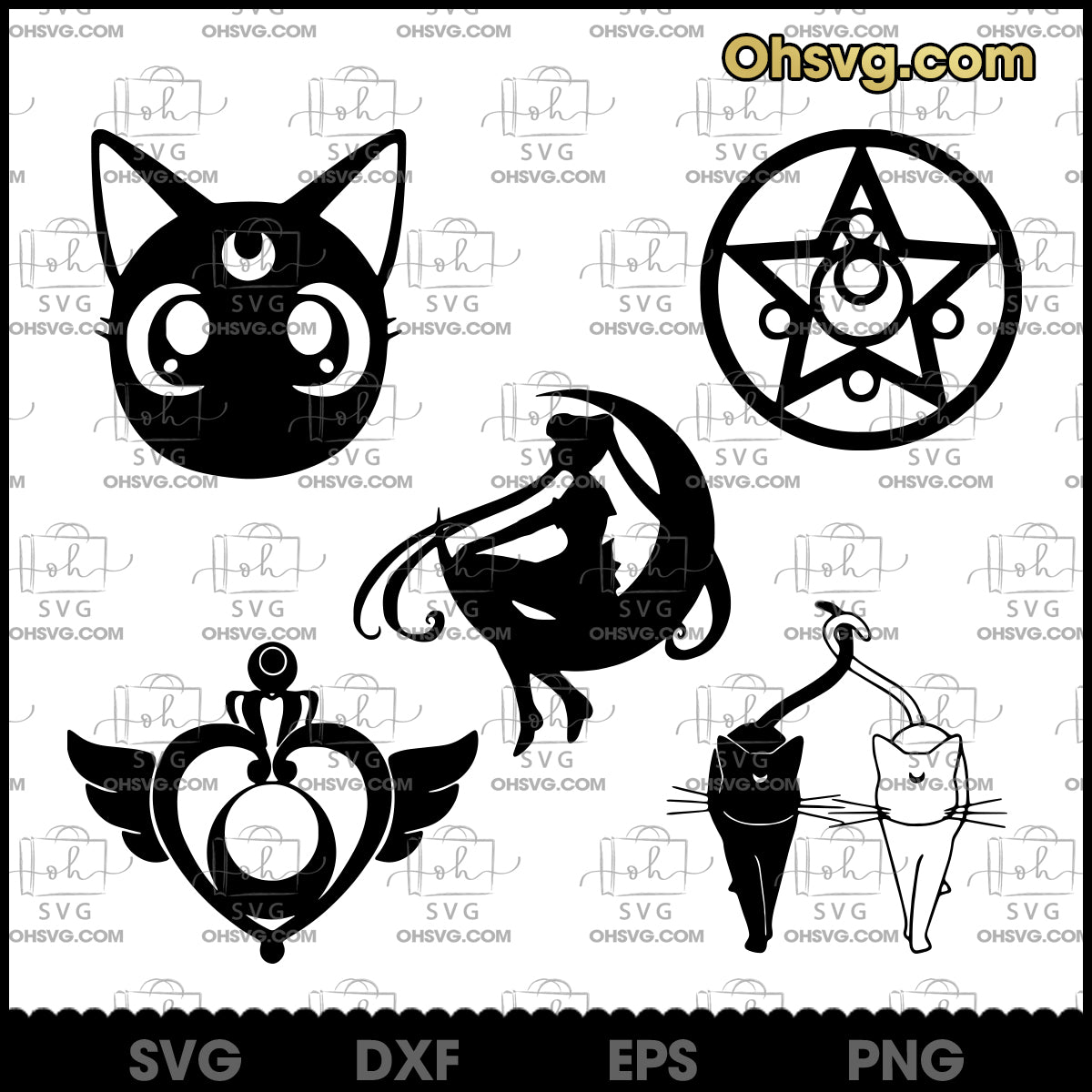 Sailor Moon Digital Files SVG, Solar System Luna Anime SVG, Bundle Sailor Moon SVG