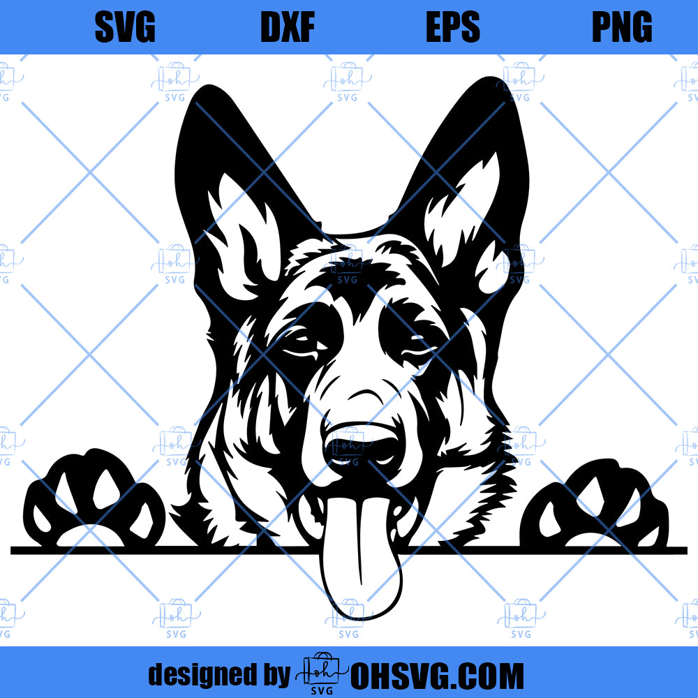 German Shepherd SVG, German Shepherd Peeking SVG, Dog Breeds SVG, Dog Peeking SVG