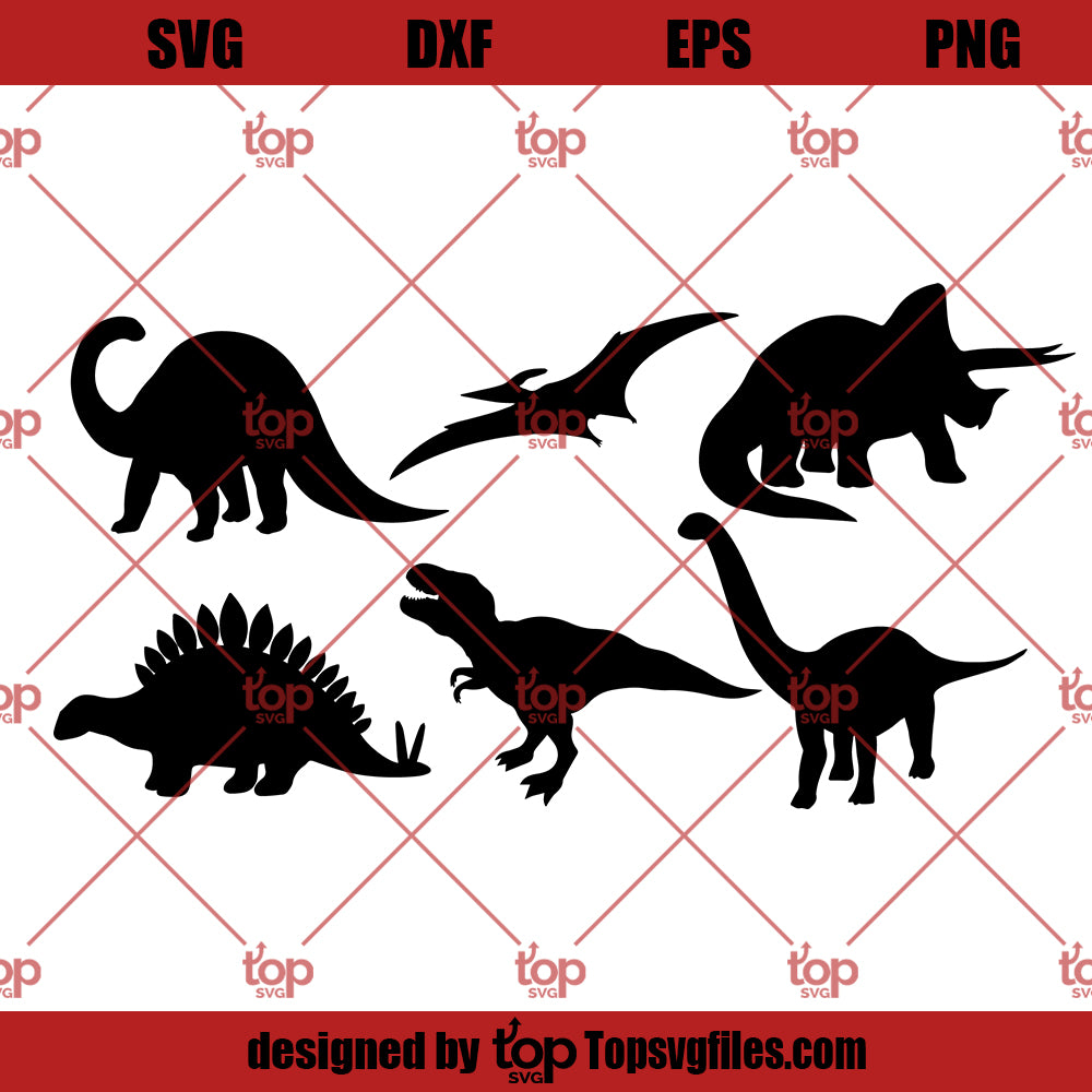 Dinosaur SVG, Dinosaur Sihouette PNG DXF Cut Files For Cricut