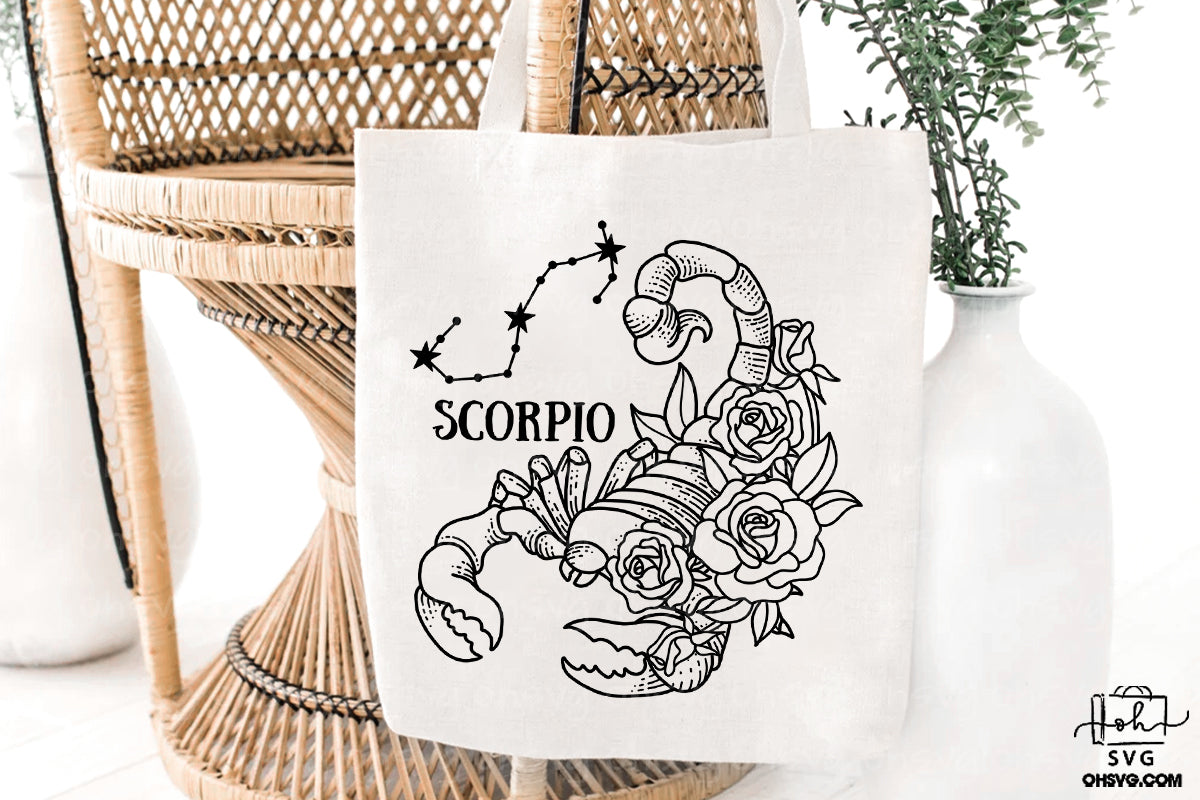 Scorpio Floral Zodiac Sign PNG, Astrology PNG, Scorpio Flower Zodiac Sign PNG, Scorpio PNG