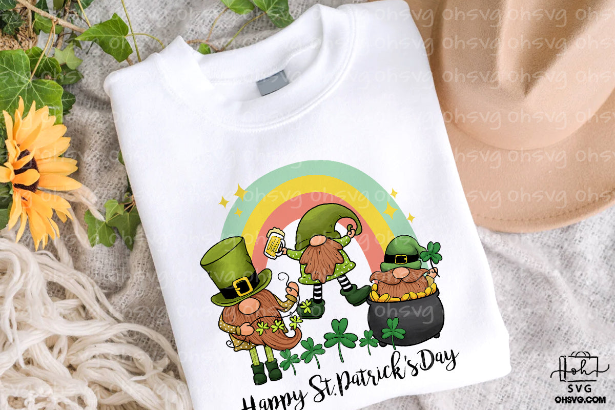 Happy St. Patrick's Day PNG, Shamrock Lucky Gnomes St Patrick's Day PNG