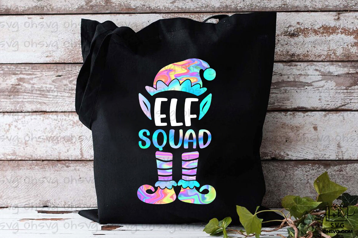 Elf Squad PNG, Holographic Elf PNG, Hologram Christmas PNG