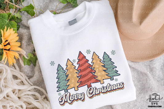 Vintage Christmas Trees PNG, Vintage Christmas PNG, Retro Christmas PNG