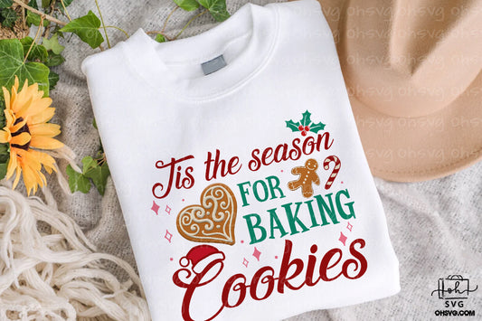 Tis The Season For Baking Cookies PNG, Christmas Baking PNG, Christmas Kitchen PNG