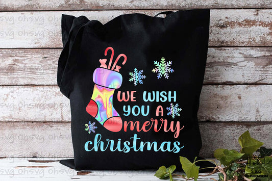 We Wish You A Merry Christmas PNG, Holographic Christmas Gift PNG, Hologram Christmas PNG