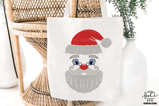 Santa Claus Face PNG, Custom Name Santa Face PNG, Cute Santa Face Christmas PNG