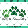 Happy St Patrick&#39;s Day SVG, Happy St Patrick&#39;s Day Dog Paw SVG
