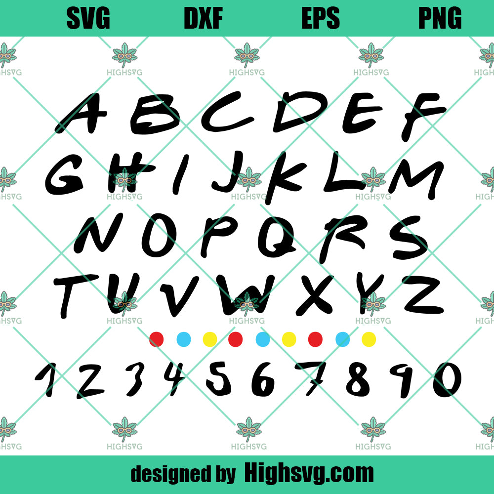 Friends Font SVG, Friends TV Show SVG PNG DXF Cut Files For Cricut