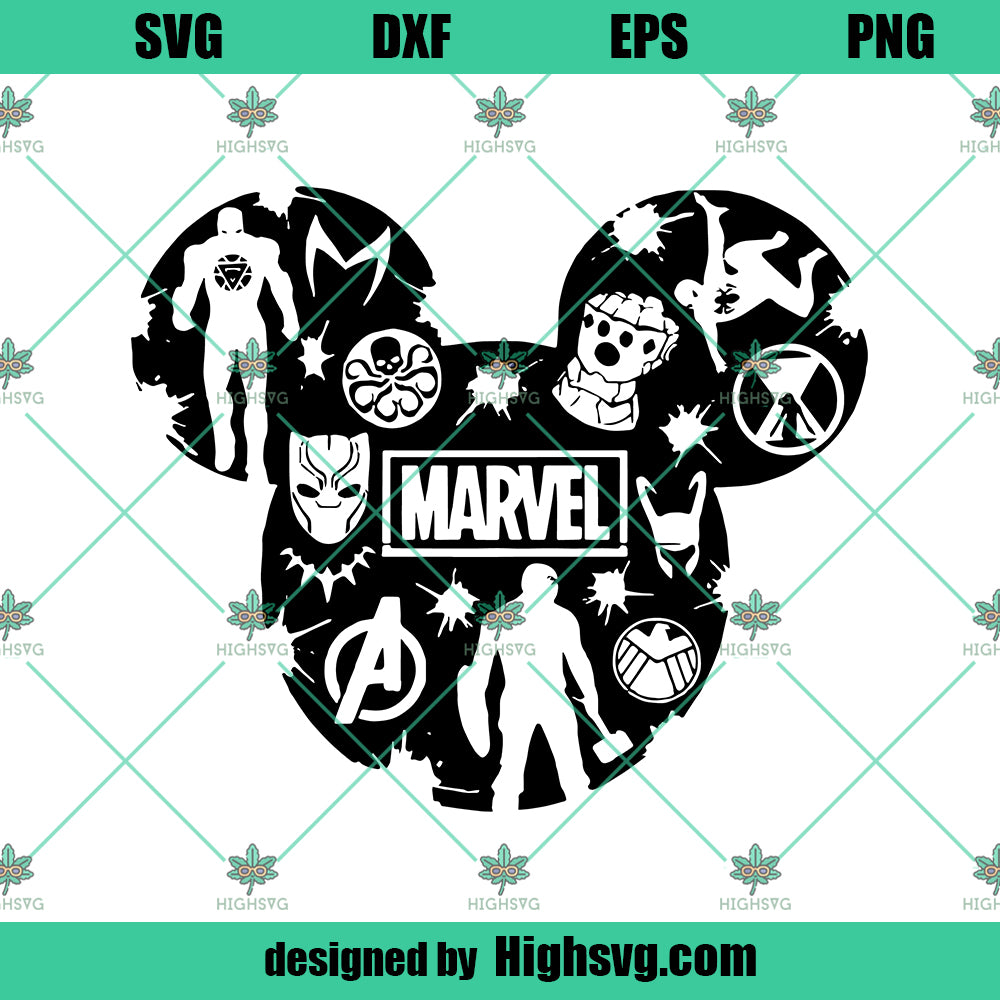 Marvel Mickey Mouse Disney SVG, Mickey Mouse Head SVG, Avengers