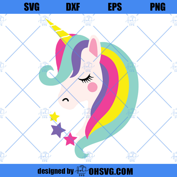 Unicorn SVG, Unicorn Head SVG, Unicorn Clip Art, Unicorn Face SVG, Cut ...
