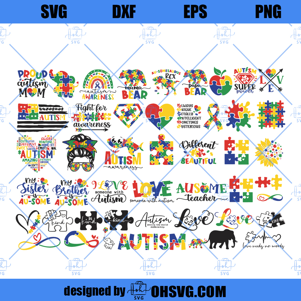 Autism SVG Bundle, Autism Awareness SVG, Autism Quote SVG, Au-Some SVG