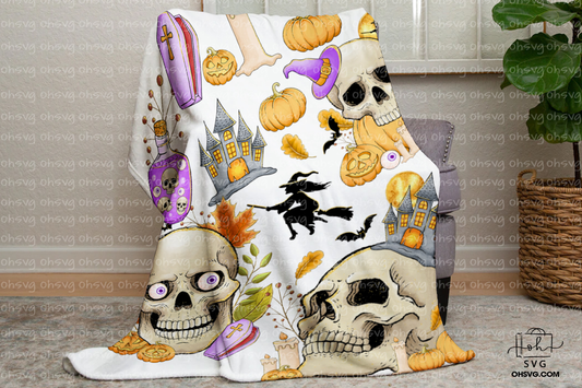 Halloween Bundle PNG, Skeleton Halloween PNG Bundle, Halloween Skull Clipart Illustration