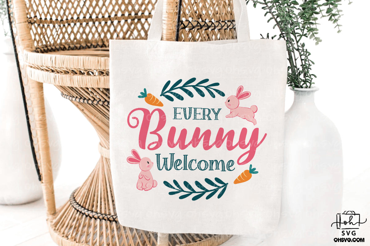 Euery Bunny Welcome PNG, Bunny Easter PNG, Happy Easter PNG