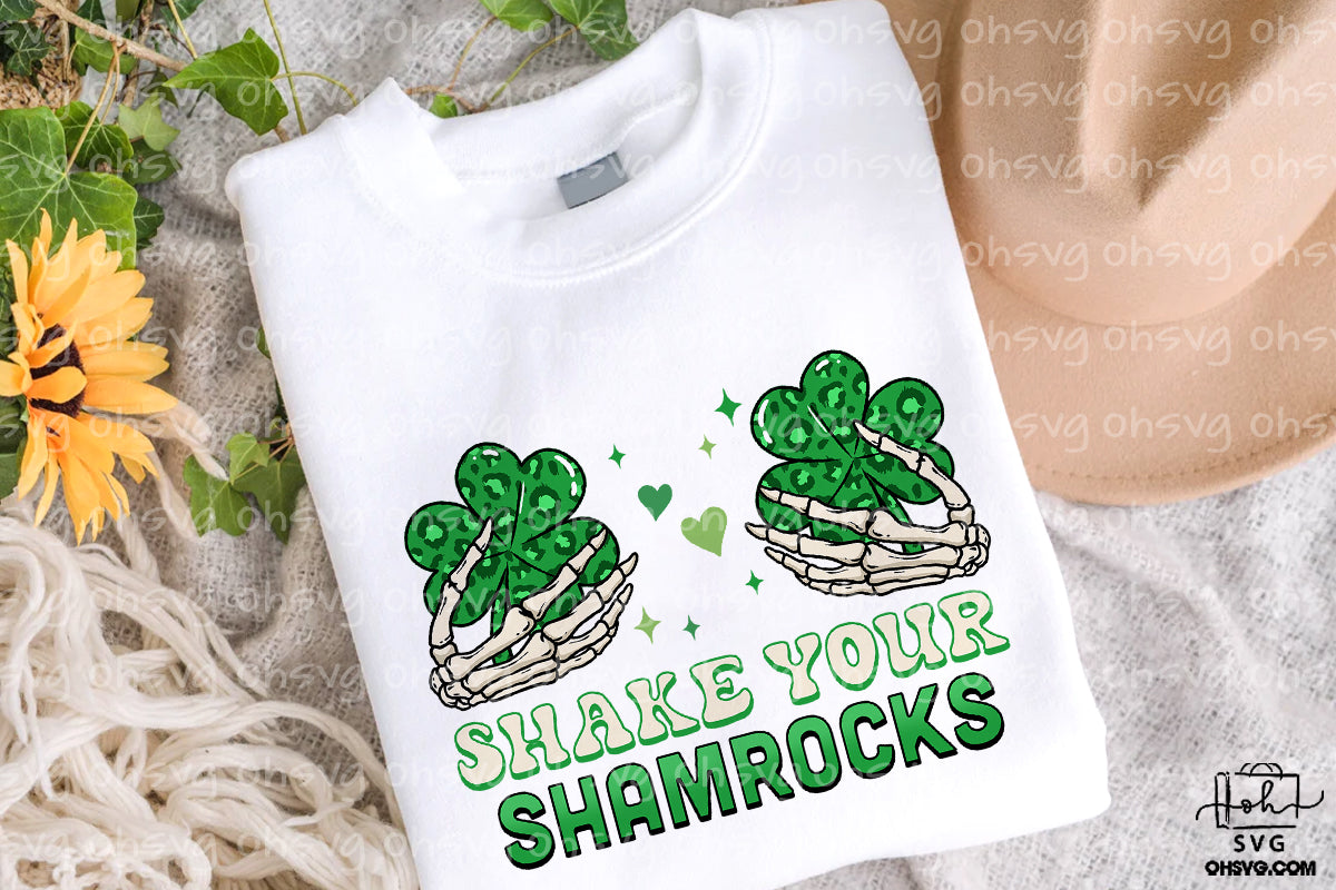 Shake Your Shamrocks PNG, Skeleton St Patrick's Day PNG, St Patrick's Day PNG