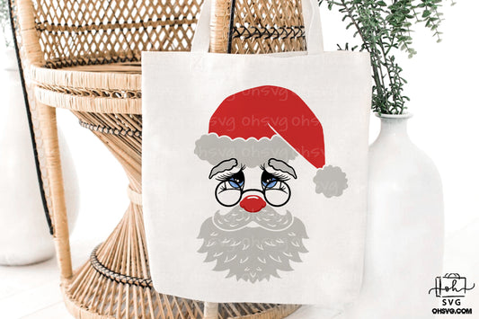 Santa Claus Face PNG, Custom Name Santa Face PNG, Cute Santa Face Christmas PNG