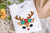 Reindeer With Floral PNG, Christmas Reindeer Face PNG, Cute Reindeer PNG