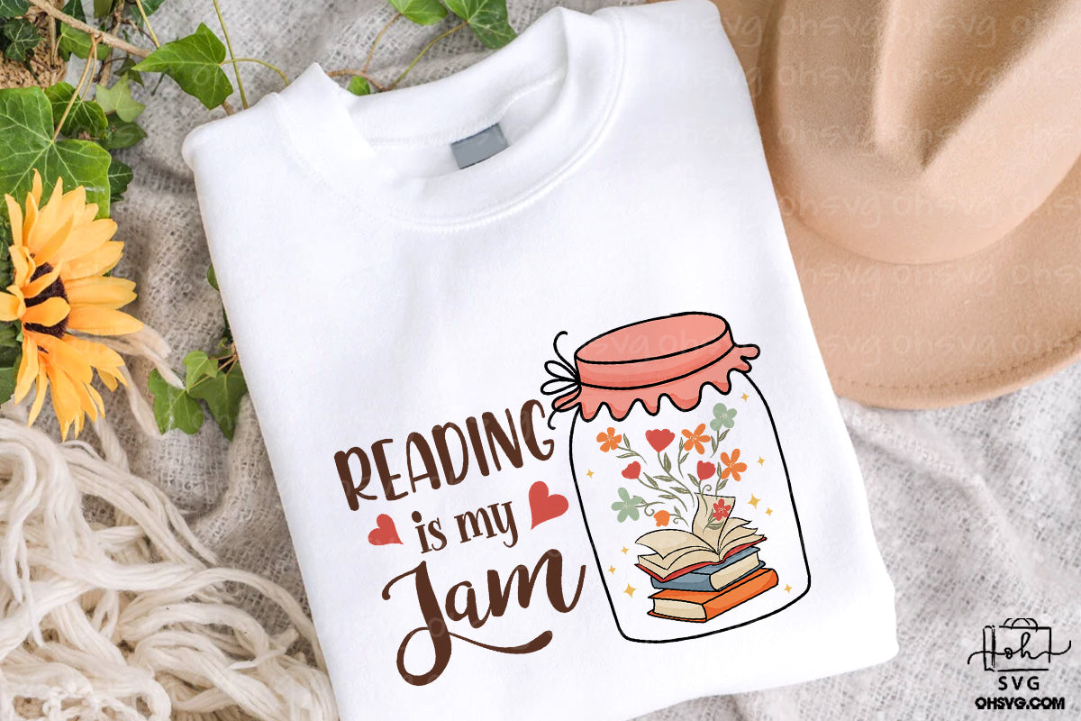 Reading Is My Jam PNG, Love Reading PNG, Book Lover PNG