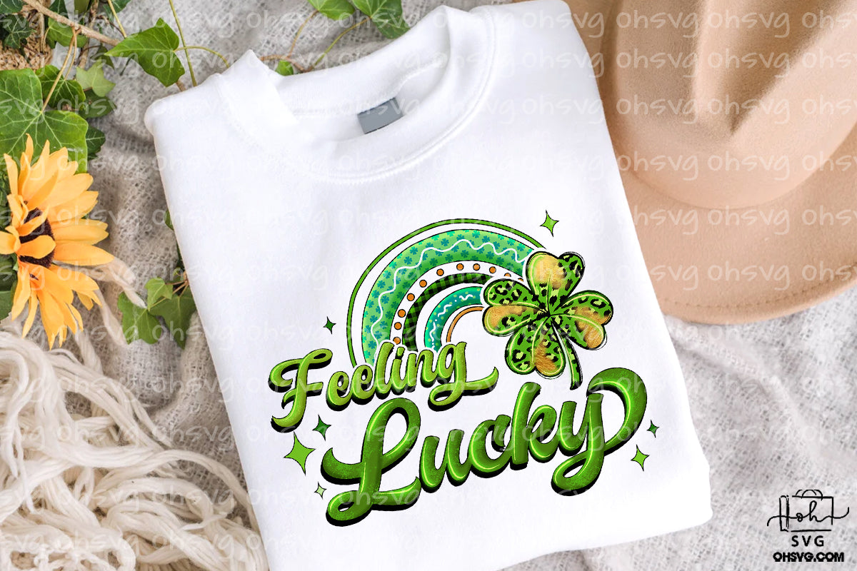Feeling Lucky PNG, St Patricks Day PNG, Shamrock Lucky St Patrick's Day PNG