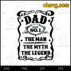 Dad Best No.1 The Man The Myth The Legend SVG, Whiskey Label Father&#39;s Day, Gift For Dad SVG