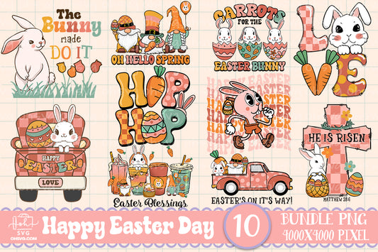 Happy Easter Day Bundle PNG, Bunny Easter PNG, Love Easter PNG