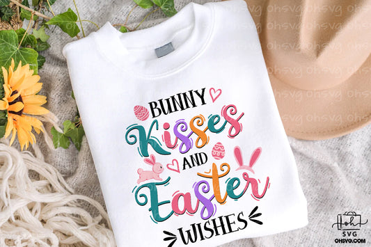 Bunny Kisses And Easter Wishes PNG, Bunny Easter PNG, Happy Easter PNG