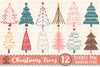 Doodle Christmas Tree PNG, Retro Christmas Tree PNG, Vintage Christmas Tree PNG