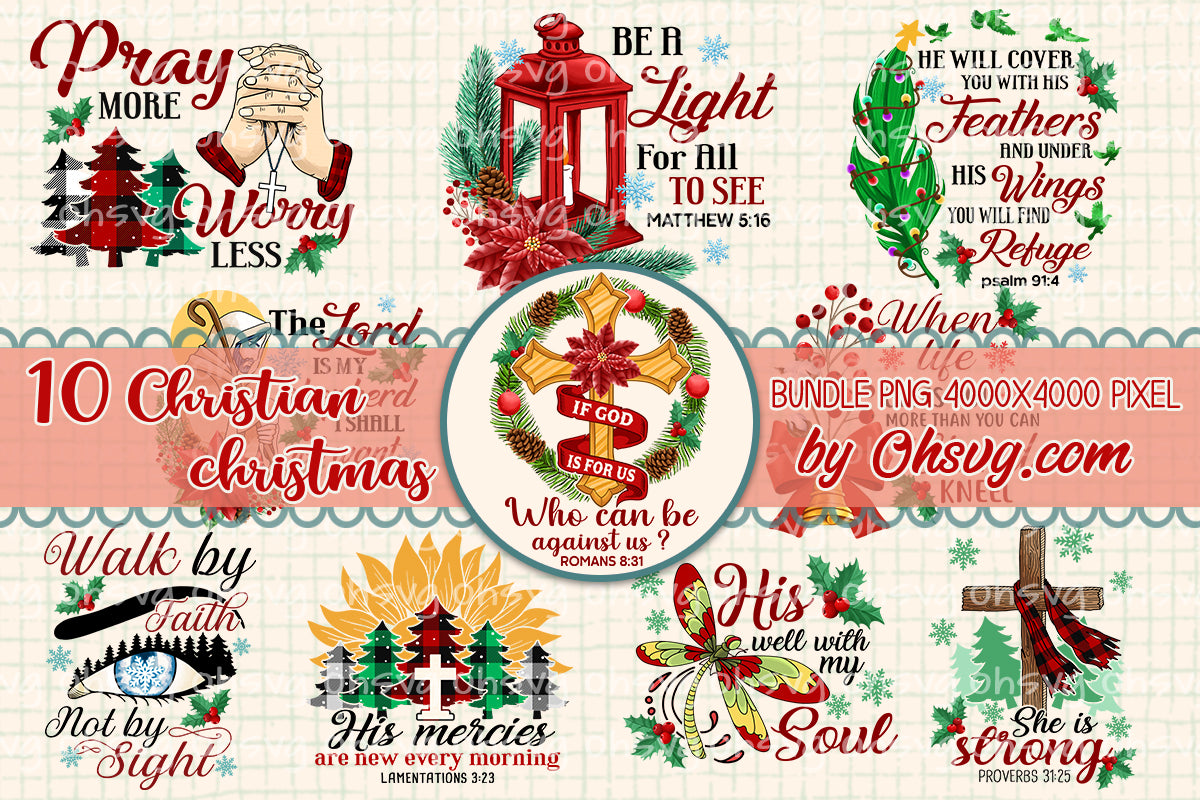 Christian Christmas Bundle PNG, Religious Faith Christmas PNG, Jesus God Christmas PNG