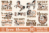 Love Horse Bundle PNG, Cowboy Cowgirl PNG, Horse Craft PNG
