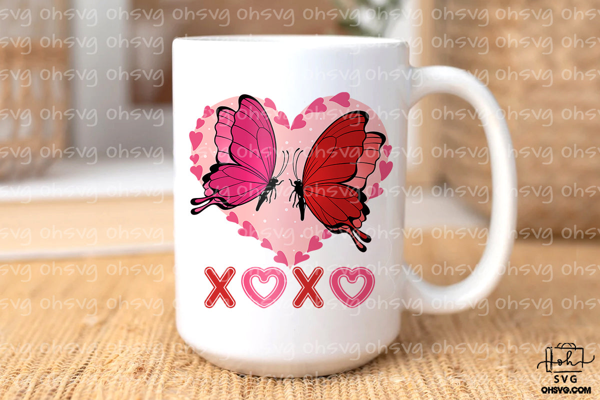 Xoxo Butterfly PNG, Happy Valentine PNG, Love Valentine Day PNG