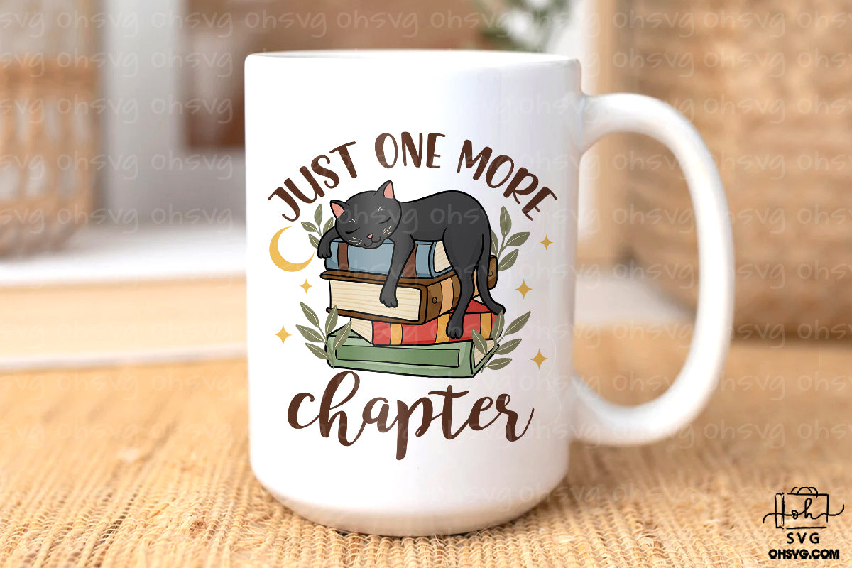 Just One More Chapter PNG, Love Reading PNG, Cat Book PNG