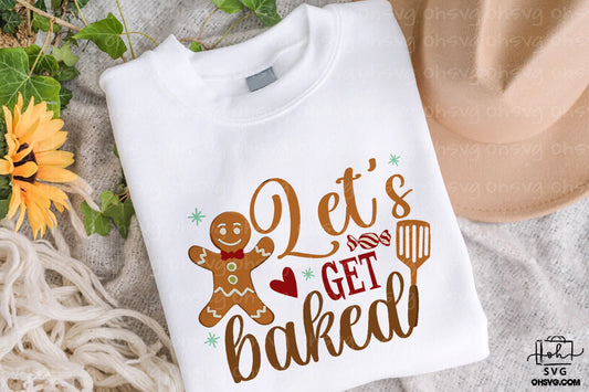 Let's Get Baked PNG, Christmas Baking PNG, Christmas Kitchen PNG