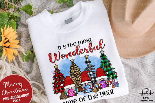 It's The Most Wonderful Time Of The Year Gnomes Christmas PNG, Gnomes Christmas Trees PNG