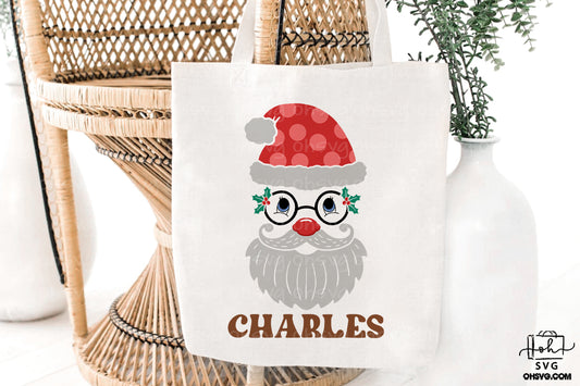 Santa Claus Face PNG, Custom Name Santa Face PNG, Cute Santa Face Christmas PNG