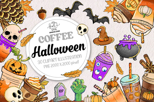 Goth girl coffee PNG pumpkin spice latte iced autumn orange digital file Sublimation design hand drawn Printable Graphic Clipart Tshirt