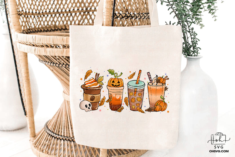 Fall Coffee Drink PNG, Pumpkin Spice Latte Iced Warm Cozy Autumn Orang ...