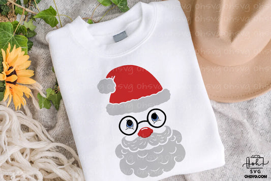 Santa Claus Face PNG, Custom Name Santa Face PNG, Cute Santa Face Christmas PNG