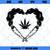 Marijuana Leaf Heart SVG, Weed Smoke Heart SVG, Cannabis Smoke Hear SVG
