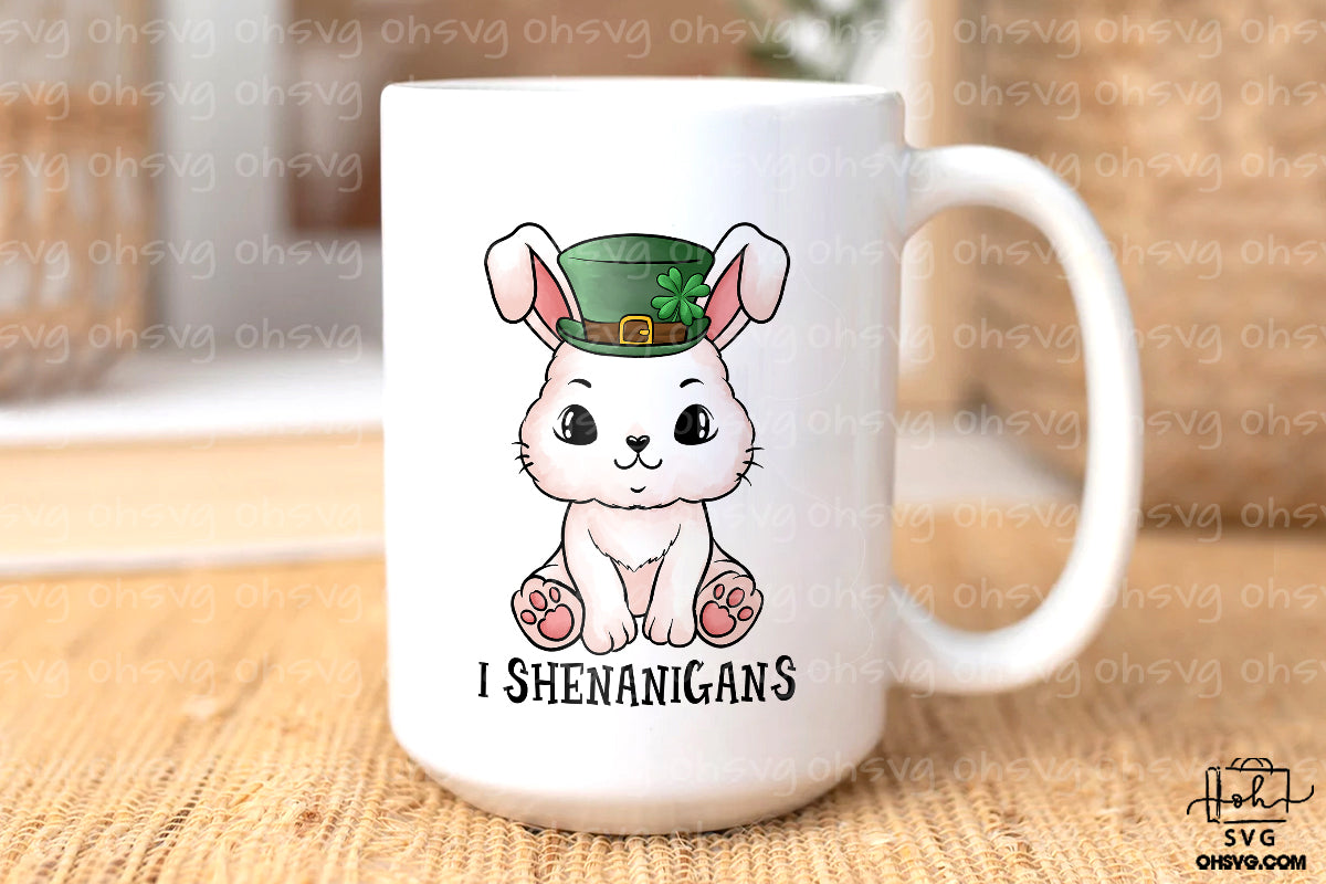 I Shenanigans PNG, Rabbit St Patricks Day PNG, Animal St Patricks Day PNG