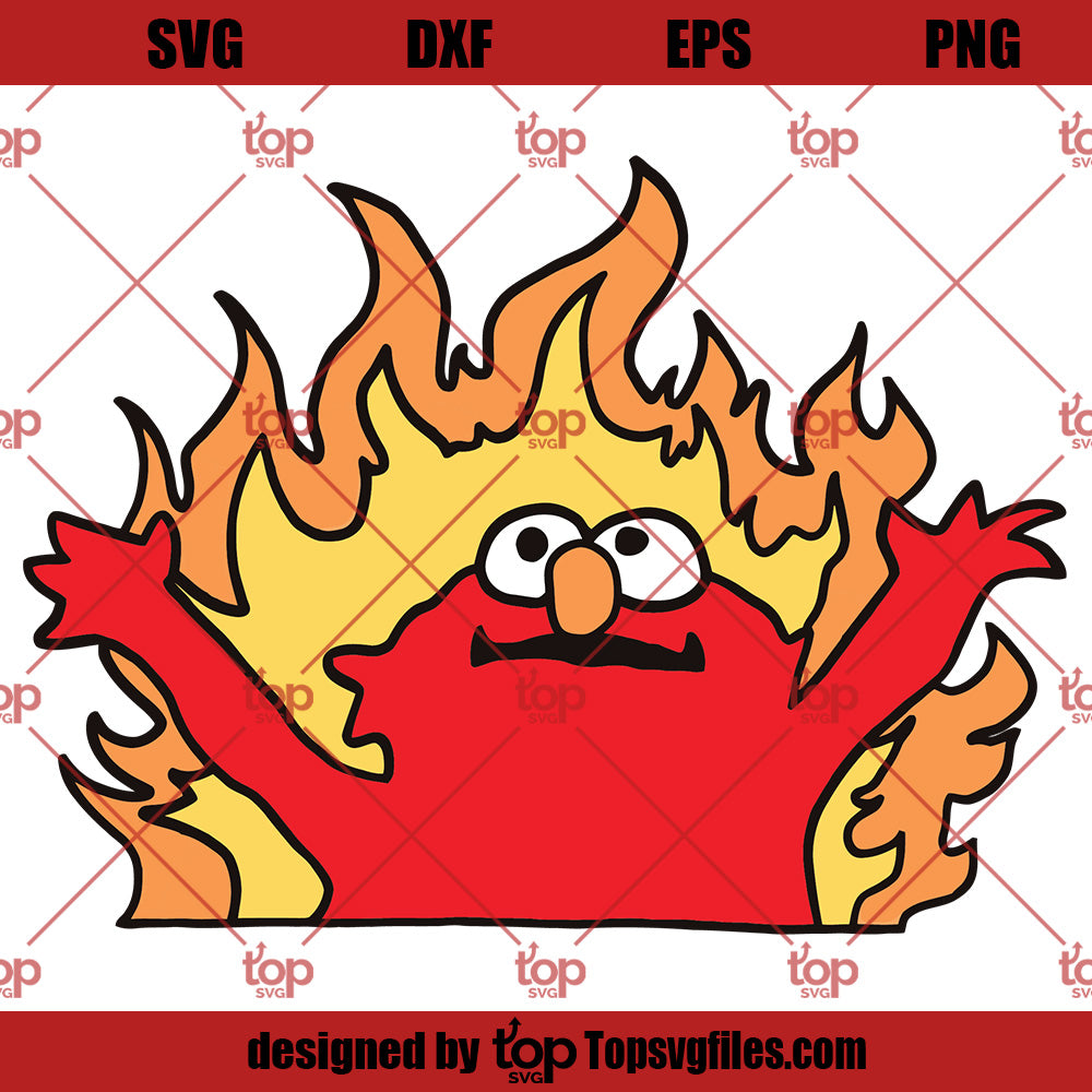 Elmo SVG, Fire Elmo SVG, The Muppets SVG PNG DXF Cut Files For Cricut