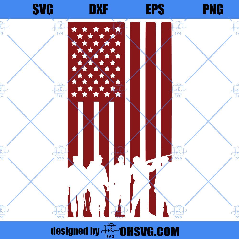 American Flag Military Silhouettes SVG, American Flag SVG, Military SVG