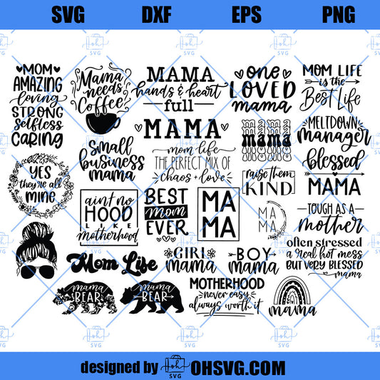 Mom SVG Bundle Hand Lettered, Mothers Day SVG, Mom Life SVG, Mama SVG, Mom Quotes SVG