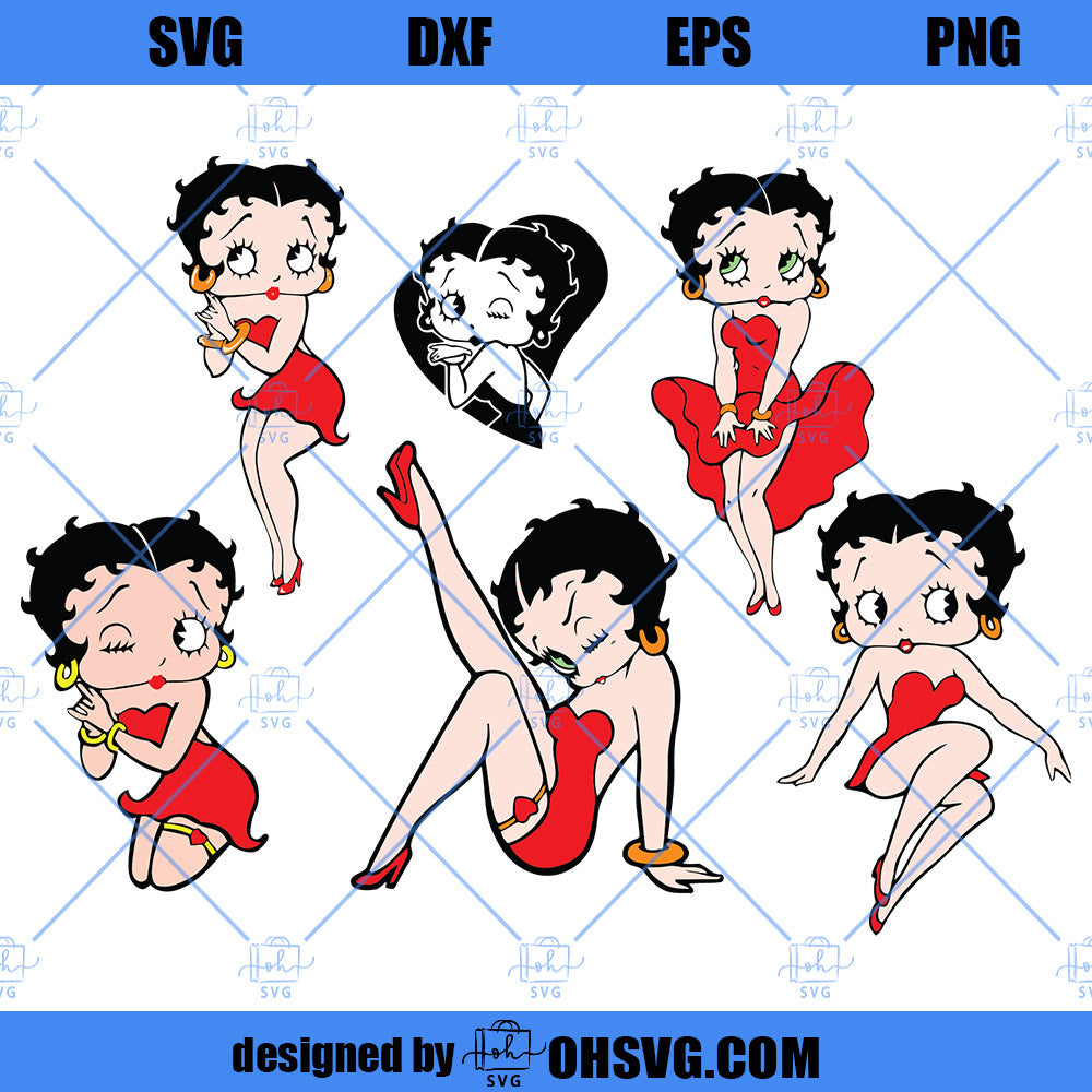 Betty Boop Bundle SVG, Betty Boop SVG, Betty Boop Cut File Clipart Cricut Vector